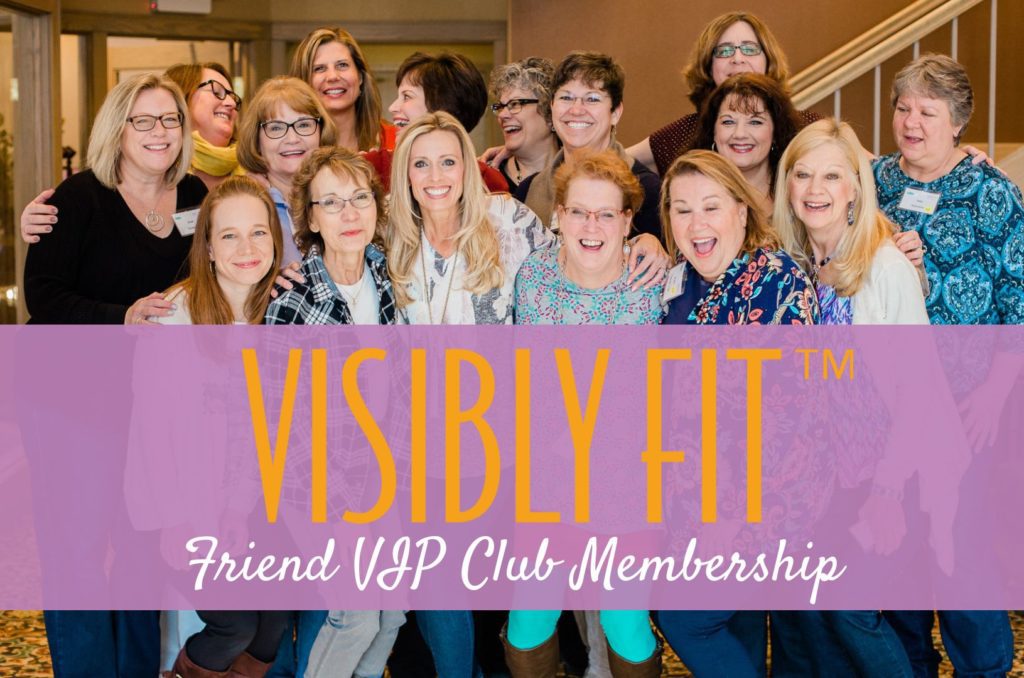 Group photo with Wendie Pett, ND under an overlay of the Visibly Fit™ Friend VIP Club Members logo.